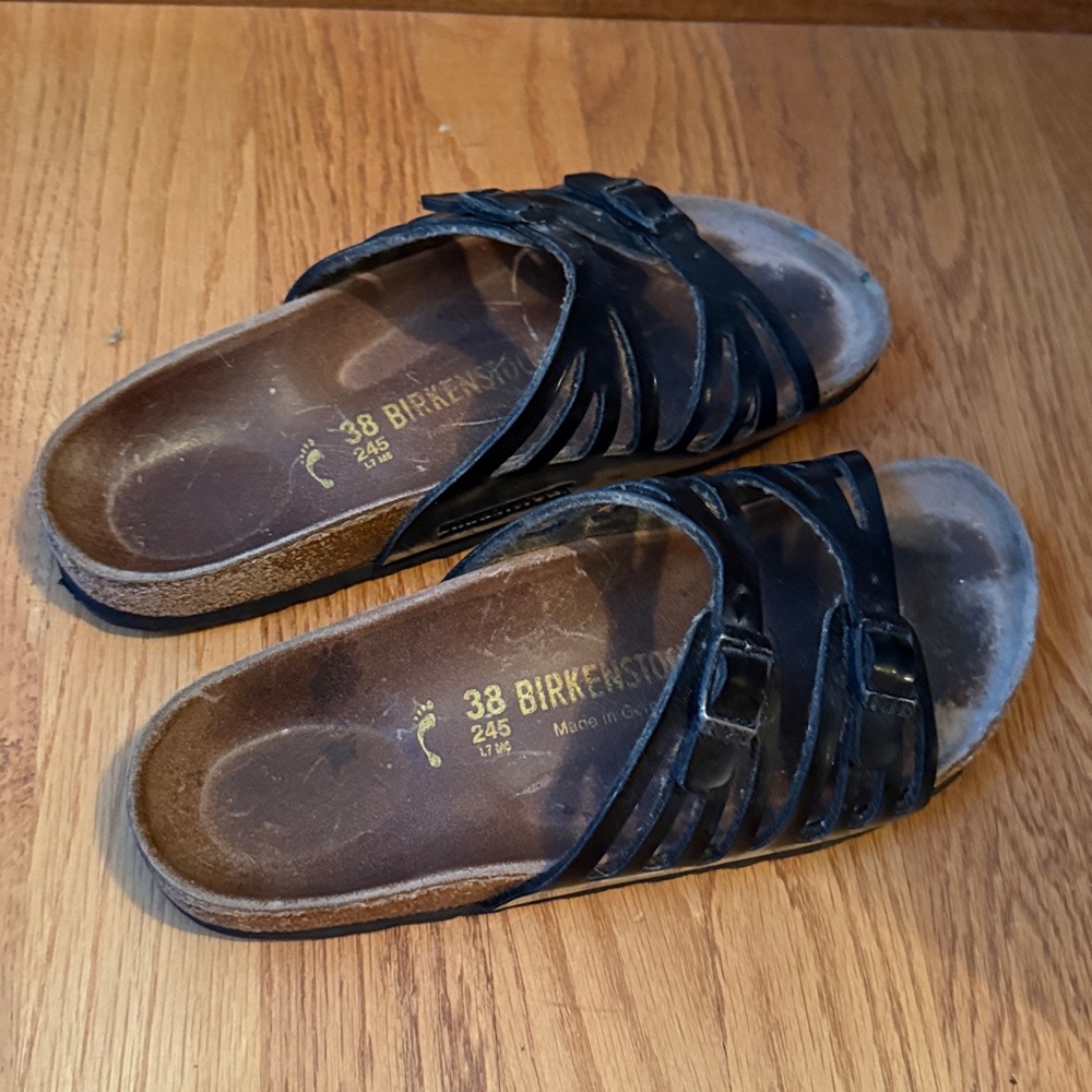 Birkenstock Granada Leather Sandals Black Unisex EU 38 Ladies 7 Men’s 5 Narrow - Picture 9 of 15